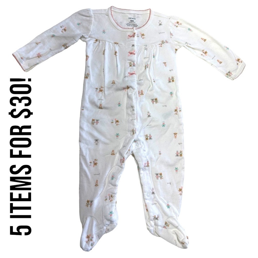 5/$30 Carter’s 9m Baby Girl Footies